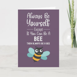 Fun Bee Lover Cards Insect Bees Garden Sunflower Kaart
