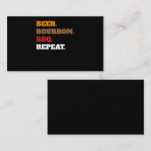 Fun Beer Bourbon Bbq Herhaalt Mannen Vrouwen Nieuw Klantenkaartje (Voorkant / Achterkant)