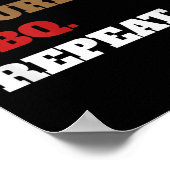 Fun Beer Bourbon BBQ Repeat _ Mannen Vrouwen Nieuw Poster (Hoek)