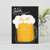 Fun Beer pint zwarte verrassing veertig jaar Kaart (Staand voorkant)