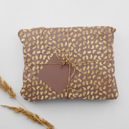 Fun Beige Golden Paint Strokes Color #98766D Tissuepapier