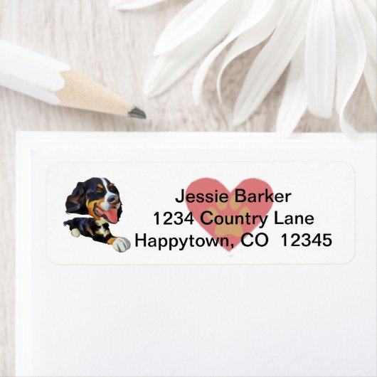 Fun Bernese Mountain Dog Return Address Label (Insitu)