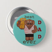Fun Best Dad Ever Circus Strongman Dad Beer Ronde Button 7,6 Cm (Voorkant /achterkant)