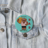 Fun Best Dad Ever Circus Strongman Dad Beer Ronde Button 7,6 Cm (In situ)