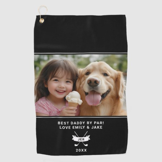 Fun Best Daddy By Par Foto Pa Golfer Modern Schatt Golfhanddoek (Voorkant)