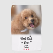  Fun Best Dog Dad Ever Photo Custom Photo Name Golfhanddoek (Voorkant)