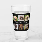 Fun Best Dog Ever Photo Collage Black and White  Glas (Achterkant)