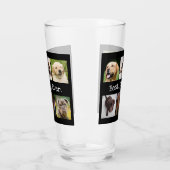 Fun Best Dog Ever Photo Collage Black and White  Glas (Links)
