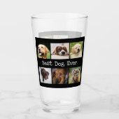 Fun Best Dog Ever Photo Collage Black and White  Glas (Voorkant)
