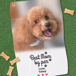 Fun Best Dog Mom By Par Fotonaam Paws Creëer Golfhanddoek