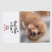  Fun Best Dog Mom Ever Photo Name Paws Create Golfhanddoek (Horizontaal)
