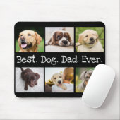 Fun Best Dog Pap Oog 6 Foto Collage Black White Muismat (Met muis)