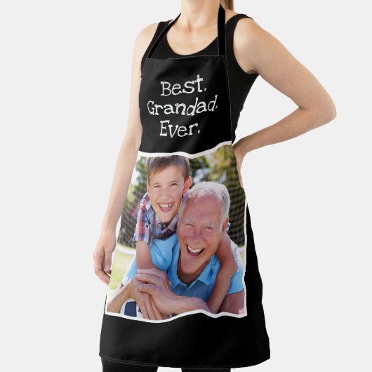 Fun Best Grandad Ever Photo Persoonlijk zwart Schort (Insitu)