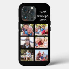 Fun Best Grandpa Ever 6 Photo Collage Black White Case-Mate iPhone Case