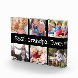 Fun Best Grandpa Ever 6 Photo Collage Black White Fotoblokken