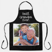 Fun Best Grandpa Ever Photo Persoonlijk zwart Schort (Voorkant)