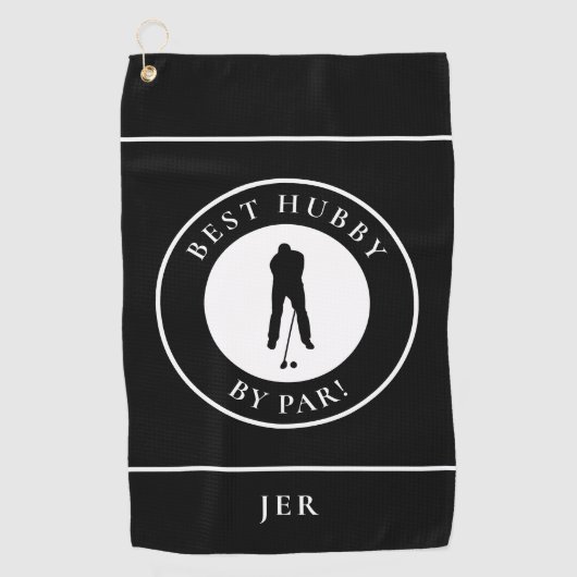 Fun Best Hubby beroemd gemaakt door Par Golfer Mon Golfhanddoek (Voorkant)