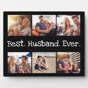 Fun Best Husband Ever 6 Photo Collage Black White Fotoplaat
