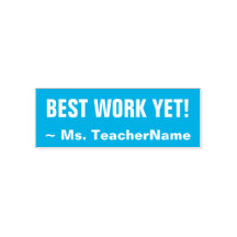 Fun "BEST WERK YET" + Aangepaste leraar naam