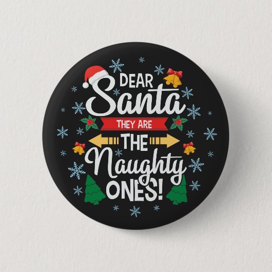 Fun, beste kerstman, ze zijn de ondeugende kerst ronde button 5,7 cm (Voorkant)