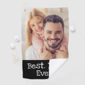 Fun Beste vader ooit Foto zwart Golfer, gepersonal Golfhanddoek (Insitu)