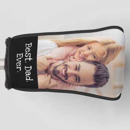 Fun Beste vader ooit Foto zwart Golfer, gepersonal Golfheadcover (Voorkant)