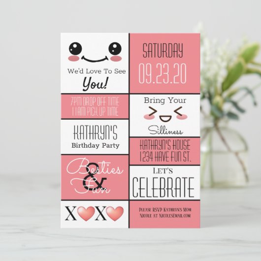 Fun Bestie's verjaardag Kaart (Staand voorkant)