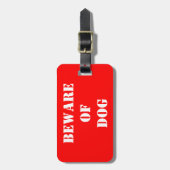 Fun Beware van Dog Bagagelabel (Voorkant verticaal)