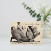 Fun BFF humor vriendschap lacht varkensflessenvrou Briefkaart (Staand voorkant)