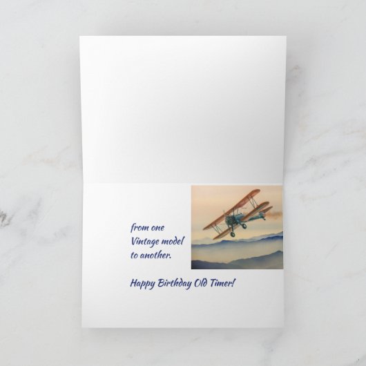 Fun-bi-Plane van één  model 90th Birthday Kaart (Binnen)
