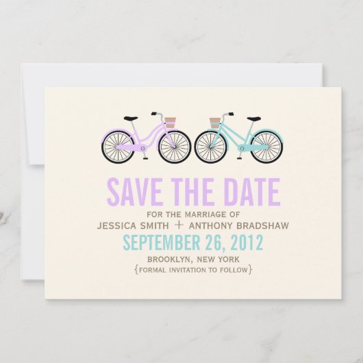 Fun Bicycles Weddenschap Save the Date (Voorkant)