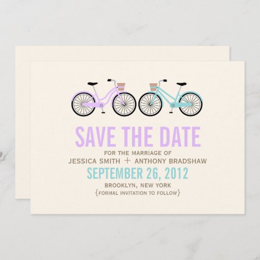 Fun Bicycles Weddenschap Save the Date (Voorkant / Achterkant)