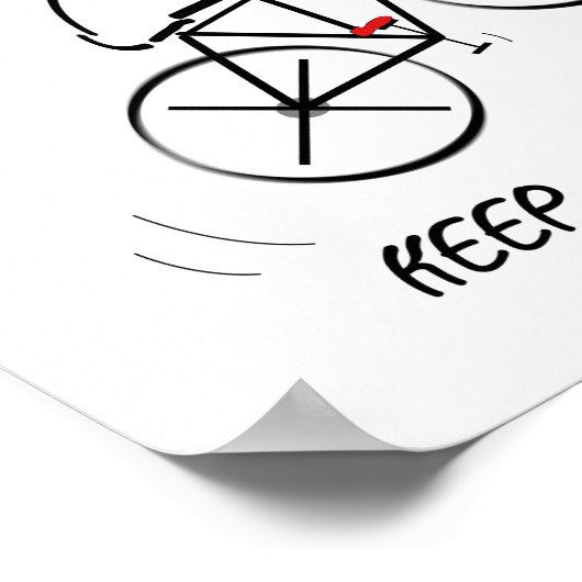 Fun Bicyclist Design with "Keep On Pedaling" text Poster (Hoek)