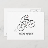 Fun Bicyclist Design with "Pedal Power" text Briefkaart (Voorkant / Achterkant)