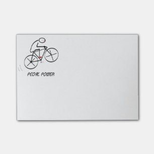 Fun Bicyclist Design with "Pedal Power" text Post-it® Notes