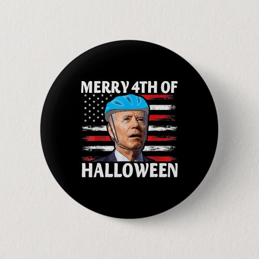 Fun Biden Dazed Merry the julHappy Halloween Bide Ronde Button 5,7 Cm (Voorkant)