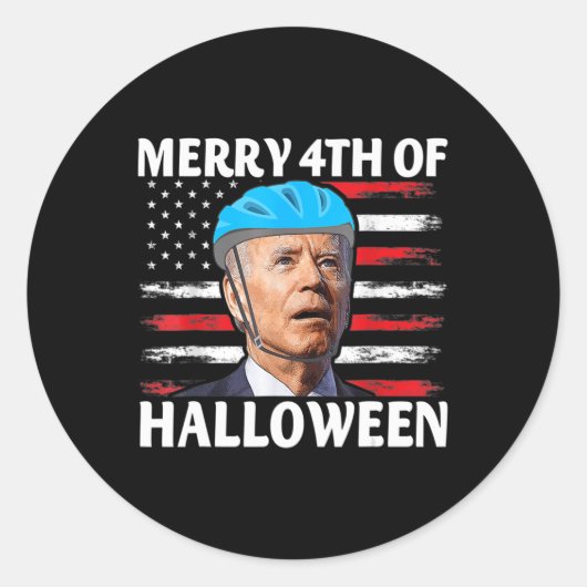Fun Biden Dazed Merry the julHappy Halloween Bide Ronde Sticker (Voorkant)