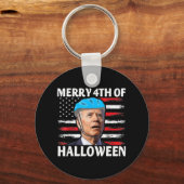 Fun Biden Dazed Merry the julHappy Halloween Bide Sleutelhanger (Voorkant)