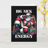 Fun Big Nick Energy Fun Santa Claus Christmas Xmas Kaart (Gele Bloem)