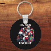 Fun Big Nick Energy Fun Santa Claus Christmas Xmas Sleutelhanger (Voorkant)
