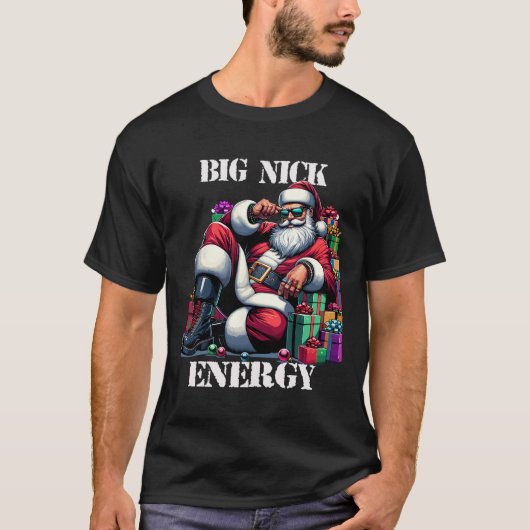Fun Big Nick Energy Fun Santa Claus Christmas Xmas T-shirt (Voorkant)