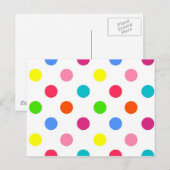 Fun big polka stipt red yellow green roze sinaasap briefkaart (Voorkant / Achterkant)