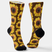 Fun Big Sunflower Art Socks Sokken (Gebogen)