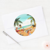 Fun bij Beach Ronde Sticker (Envelop)