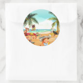 Fun bij Beach Ronde Sticker (Tas)