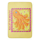 Fun bij Beach Whimsy Octopus Yellow Oranje Badmat (Voorkant Verticaal)
