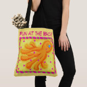 Fun bij Beach Whimsy Octopus Yellow Oranje Tote Bag (Dichtbij)