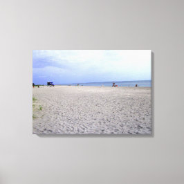 Fun bij de strand canvas afdruk