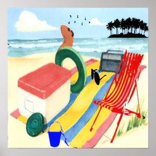 Fun bij het Poster van de Beach