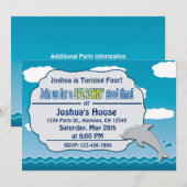Fun bij uitnodiging voor Zee Dolphin Birthday (Voorkant / Achterkant)
